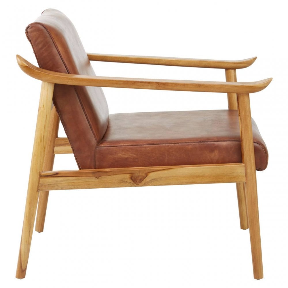 Alden Chair With Brown Plain Leather