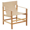 Alden Cream Leather And Teak Wood Chair
