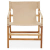 Alden Cream Leather And Teak Wood Chair