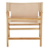 Alden Cream Leather And Teak Wood Chair