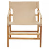 Alden Cream Leather And Teak Wood Chair