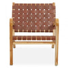 Alden Dark Brown Leather And Teak Chair
