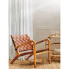 Alden Dark Brown Leather And Teak Chair