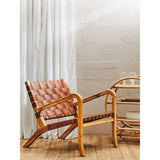 Alden Dark Brown Leather And Teak Chair