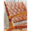 Alden Dark Brown Leather And Teak Chair