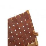 Alden Dark Brown Leather And Teak Chair