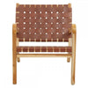 Alden Dark Brown Leather And Teak Chair