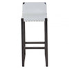 Alden Grey Leather Bar Stool