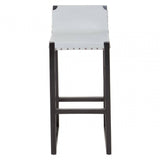 Alden Grey Leather Bar Stool