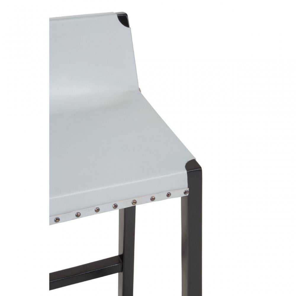 Alden Grey Leather Bar Stool