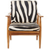 Alden Leather Zebra Pattern And Teak Chair