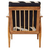 Alden Leather Zebra Pattern And Teak Chair
