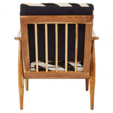 Alden Leather Zebra Pattern And Teak Chair