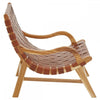 Alden Natural Teak Wood And Leather Chair