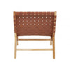 Alden Natural Teak Wood And Leather Chair