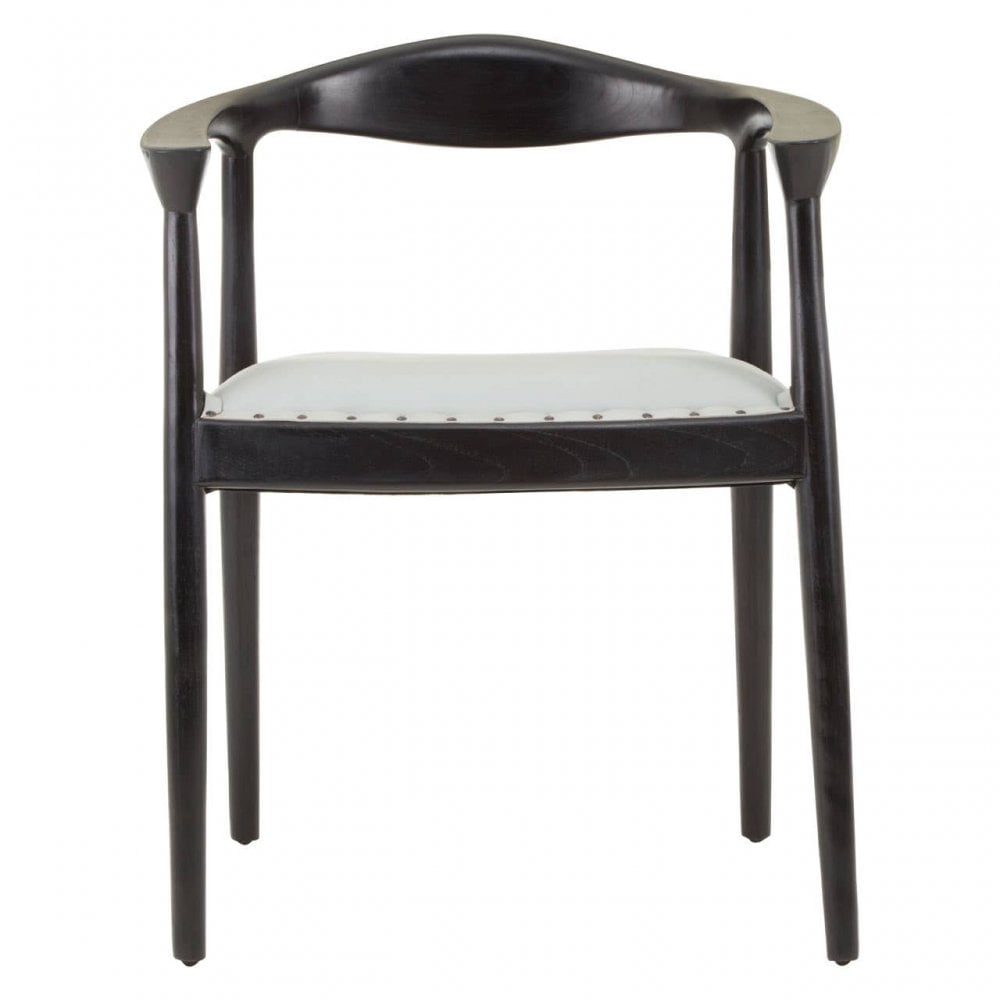 Alden Open Back Grey Leather Chair
