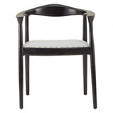 Alden Open Back Grey Leather Chair