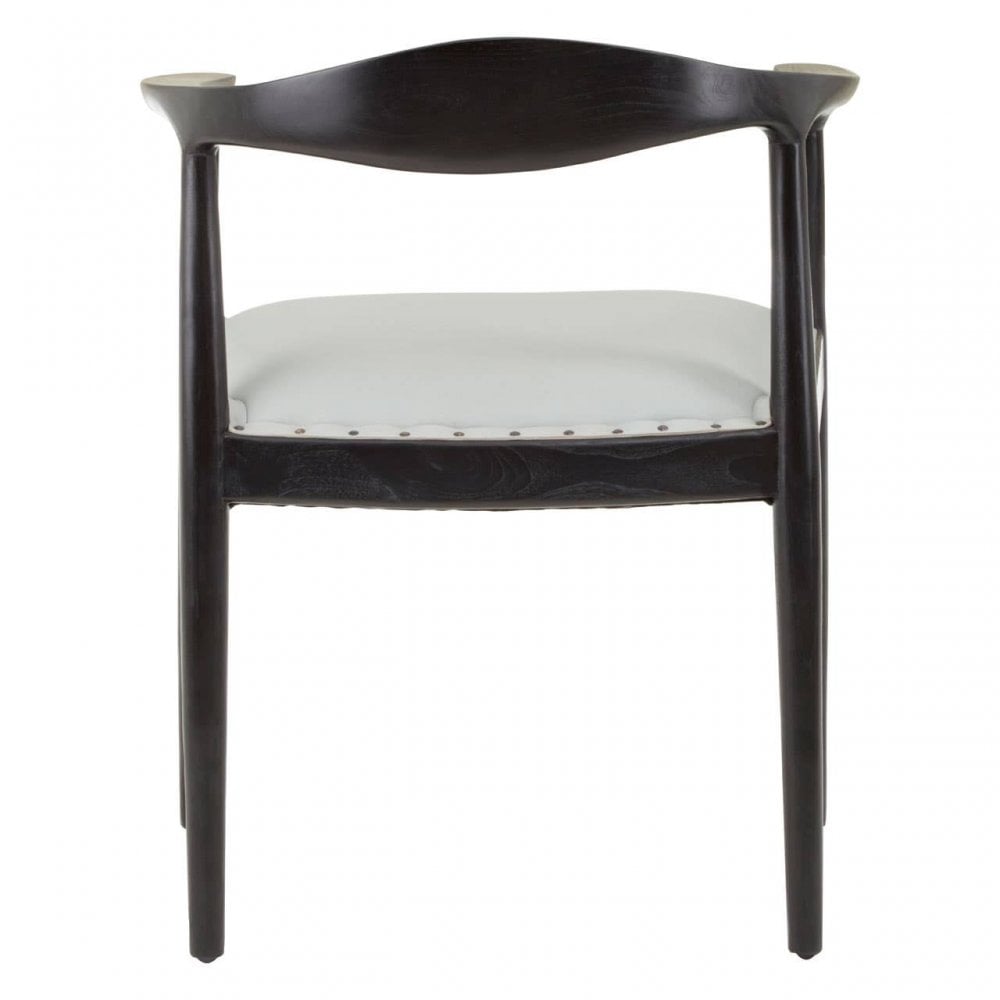 Alden Open Back Grey Leather Chair