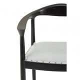 Alden Open Back Grey Leather Chair