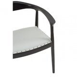 Alden Open Back Grey Leather Chair