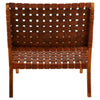 Alden Tan Strapped Leather And Teak Chair