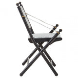Alden White Leather And Black Teak Wood Chair