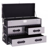 Lancaster Townhouse Black And White Genuine Cowhide 3 Drawer Cabinet