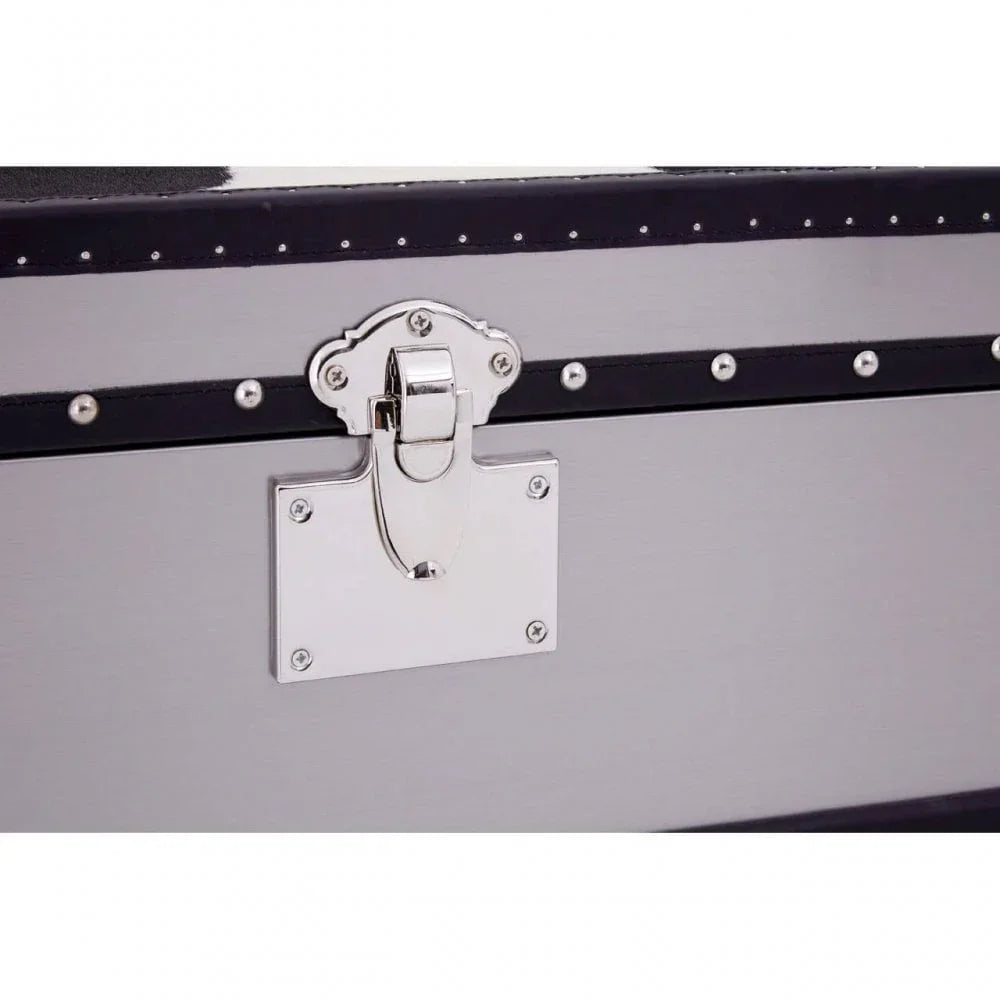 Lancaster Townhouse Black And White Genuine Cowhide 3 Drawer Cabinet