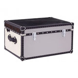 Lancaster Townhouse Black And White Genuine Cowhide Storage Trunk