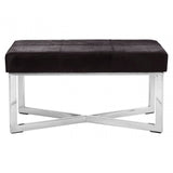 Lancaster Townhouse Black Leather Bench
