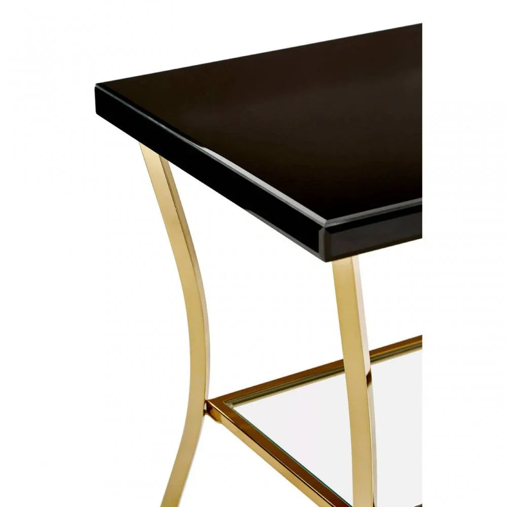 Lancaster Townhouse Black Mirror Side Table
