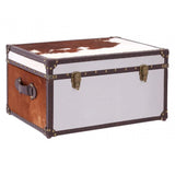 Lancaster Townhouse Brown And White Genuine Cowhide Storage Trunk