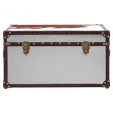 Lancaster Townhouse Brown And White Genuine Cowhide Storage Trunk
