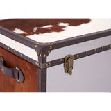 Lancaster Townhouse Brown And White Genuine Cowhide Storage Trunk