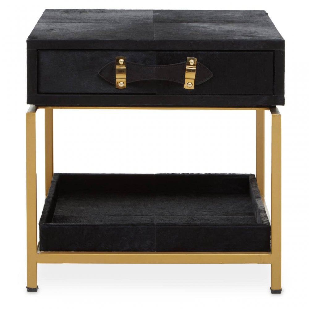 Lancaster Townhouse Hair On Hide Bedside Table
