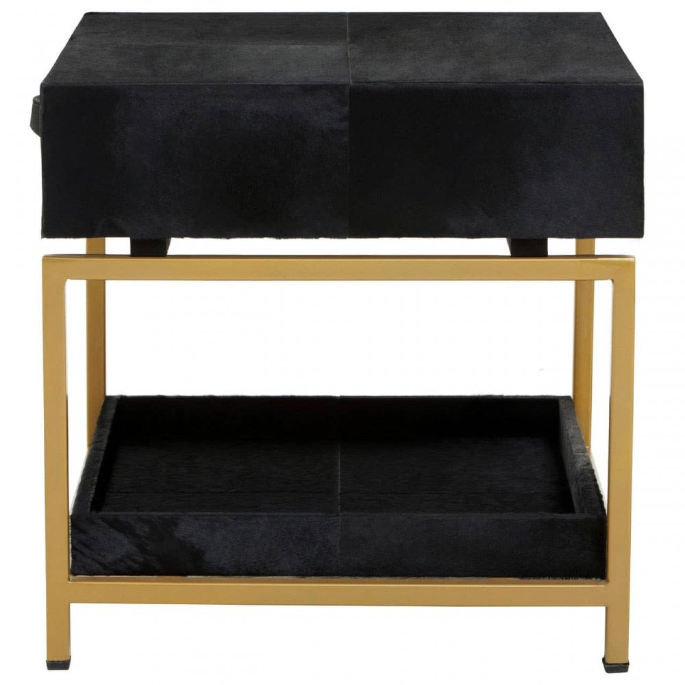 Lancaster Townhouse Hair On Hide Bedside Table