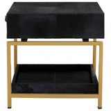 Lancaster Townhouse Hair On Hide Bedside Table