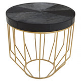 Lancaster Townhouse Hair On Hide Round Side Table