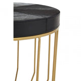 Lancaster Townhouse Hair On Hide Round Side Table