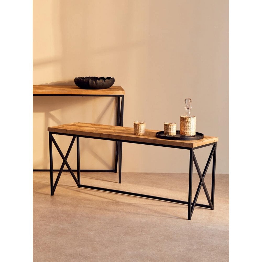 Beckford Coffee Table With Black Iron Frame