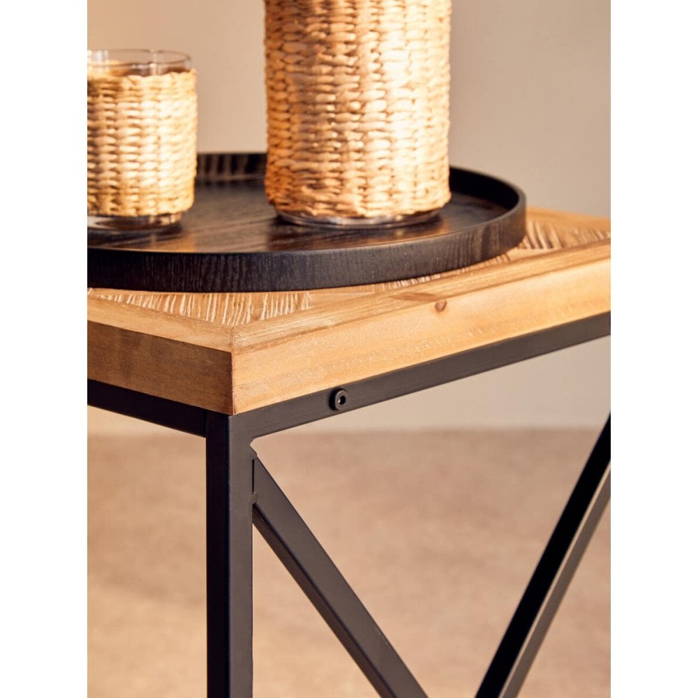 Beckford Coffee Table With Black Iron Frame
