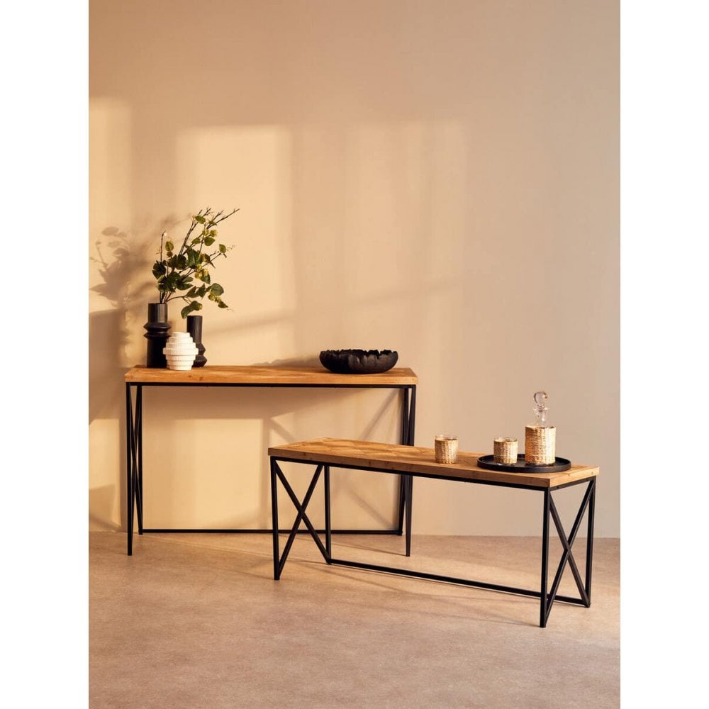 Beckford Coffee Table With Black Iron Frame