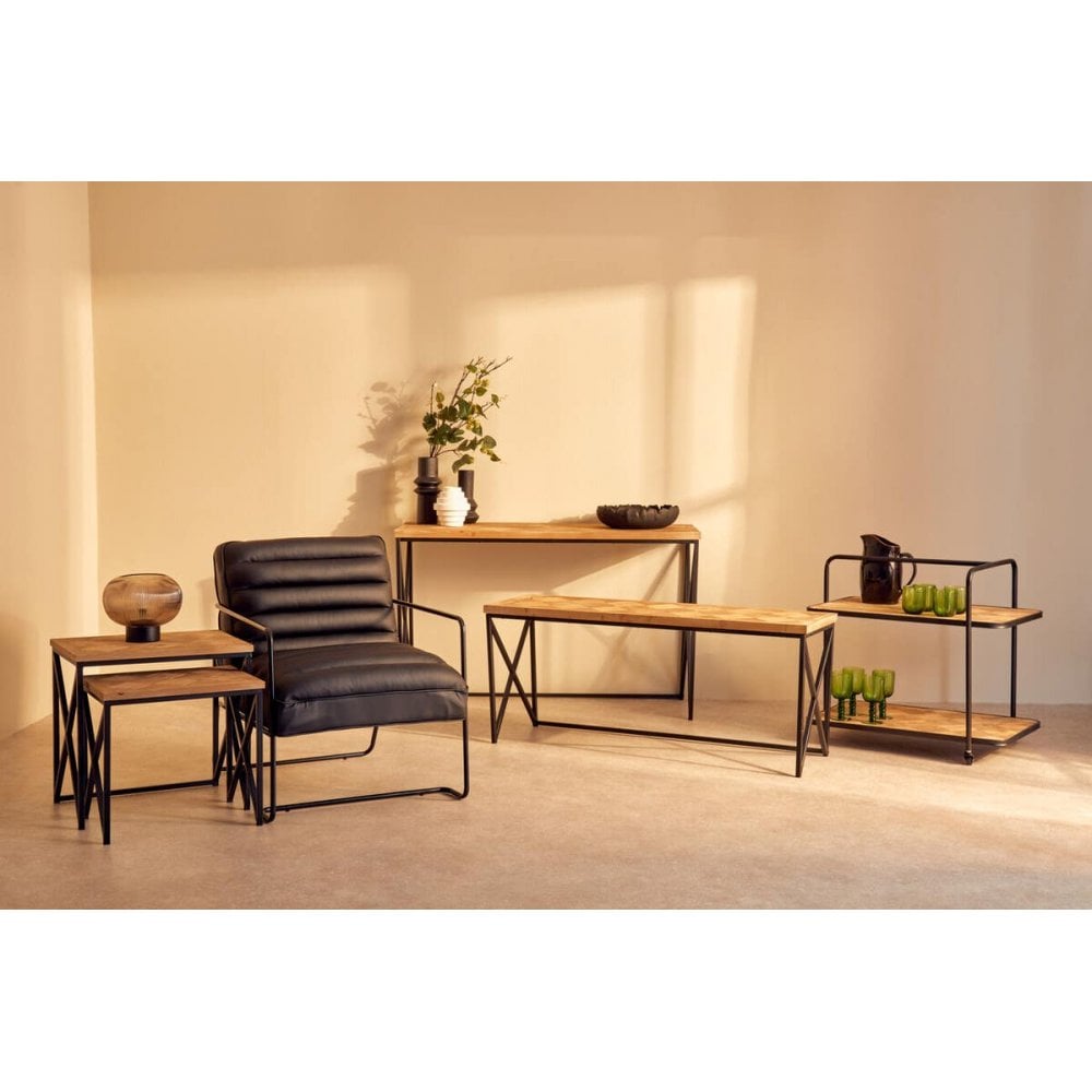 Beckford Coffee Table With Black Iron Frame