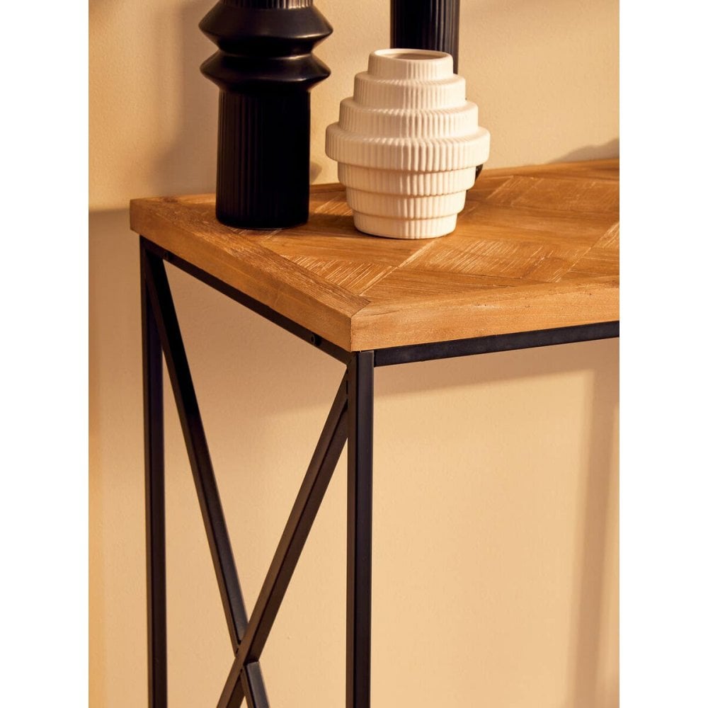 Beckford Console With Natural Parquet Top