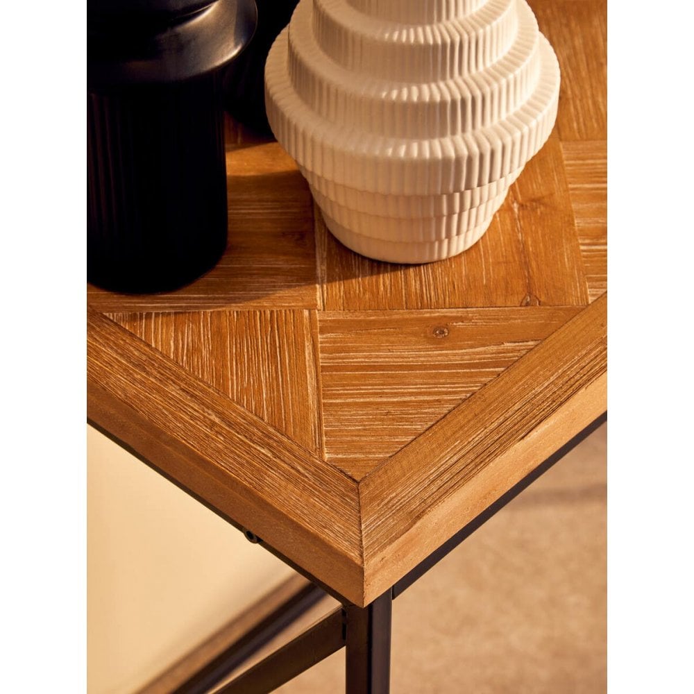 Beckford Console With Natural Parquet Top