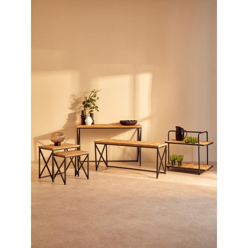 Beckford Console With Natural Parquet Top