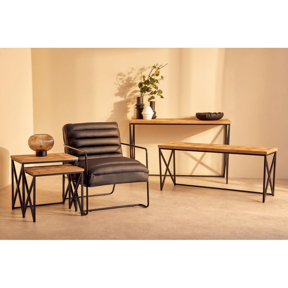 Beckford Console With Natural Parquet Top