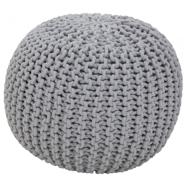 Brayden Grey Knit Pouffe