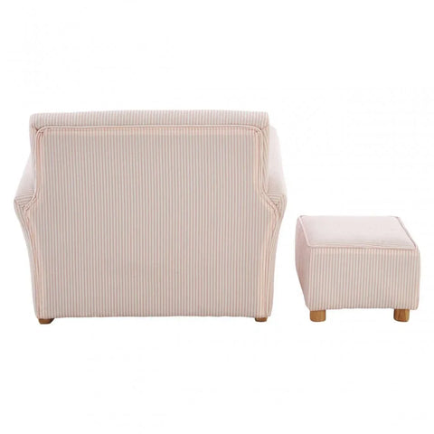 Brayden Pink And White Stripe Rocker With Footstool