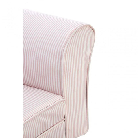 Brayden Pink And White Stripe Rocker With Footstool